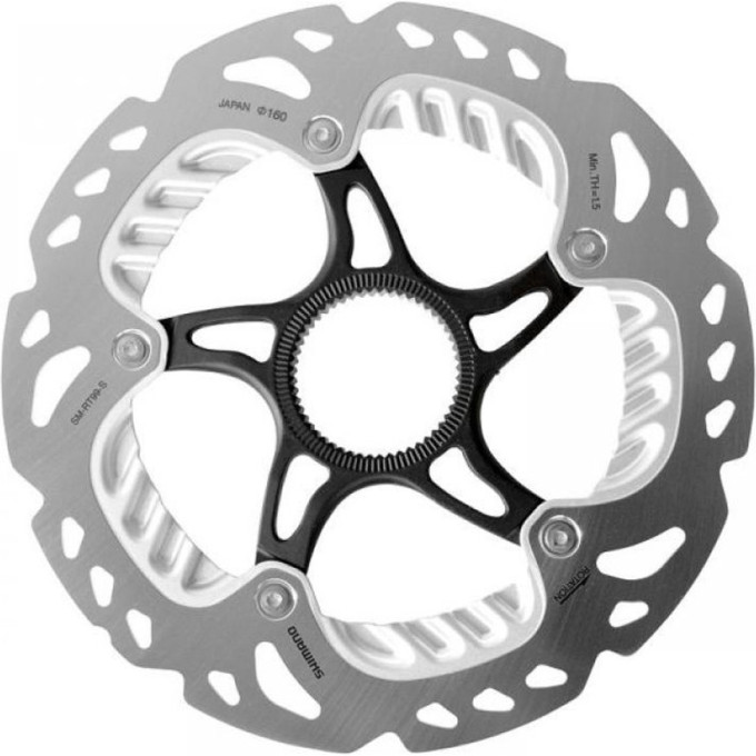 Тормозной диск SHIMANO XTR, RT99, 160мм, СО СТОПОРНЫМ КОЛЬЦОМ ISMRT99S